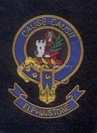 Elphinstone clan crest badge- Cause Causit
