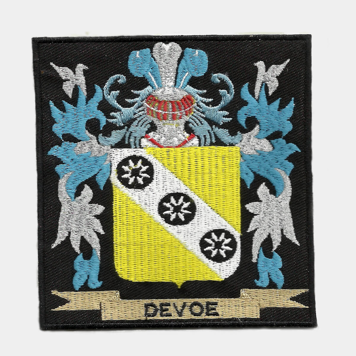 Family crest embroidered patches