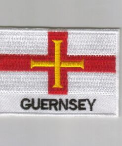 Guernsey embroidered patches - country flag Guernsey patches / iron on badges