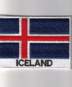 Iceland embroidered patches - country flag Iceland patches / iron on badges