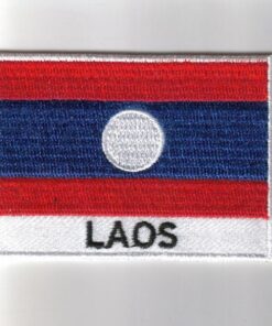 Laos embroidered patches - country flag Laos patches / iron on badges