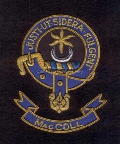 Maccoll clan crest badge - Justi Ut Sidera Fulgent