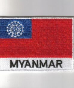 Myanmar embroidered patches - country flag Myanmar patches / iron on badges