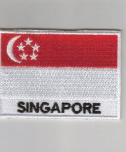 Singapore embroidered patches - country flag Singapore patches / iron on badges