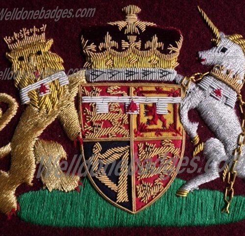 Hand embroidered Royal coat of arms