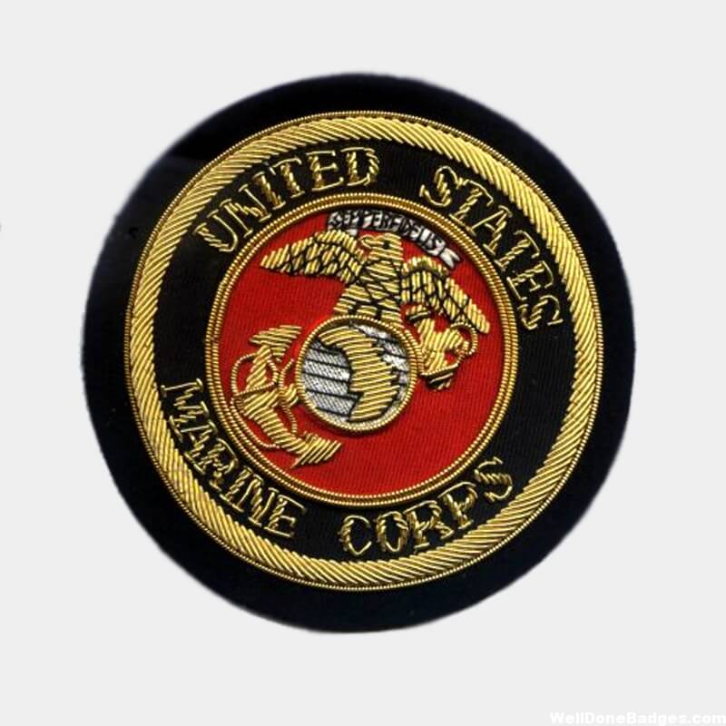 US Marine Corps Bullion Crests - Hand Military Embroidered Blazer Patches