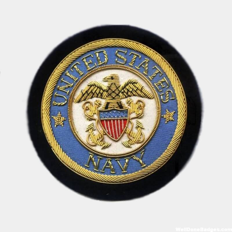 Miltary Embroidered Badges - US Navy Bullion Crests - Hand Embroidered Blazer Patches